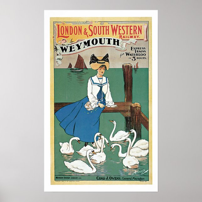 Vintage Travel,London & South Western Railway Poster (Front)