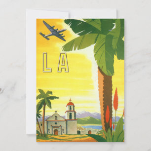 Vintage Travel, Los Angeles, California Invitation