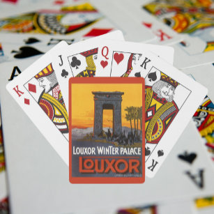 Vintage Travel, Louxor Winter Palace, Egypt Africa Playing Cards