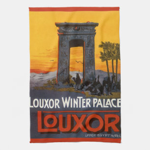 Vintage Travel, Louxor Winter Palace, Egypt Africa Tea Towel