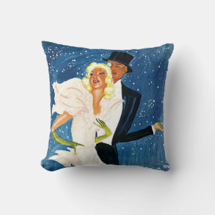 Vintage Travel, Love Romance Winter in Monte Carlo Cushion