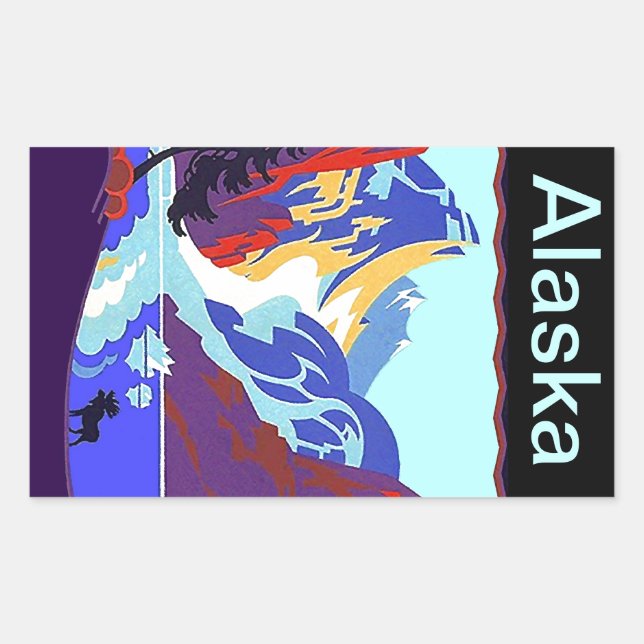 Vintage Travel Luggage Stickers Alaska Scrapbook (Front)