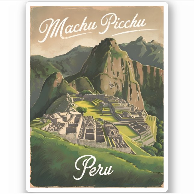 Vintage Travel Machu Picchu Peru Retro Graphic (Front)