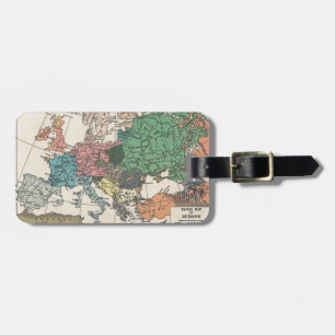 Vintage Travel Map Luggage Tag