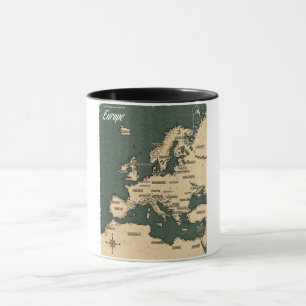 Vintage Travel Map Of Europe Mug