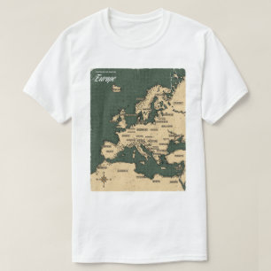 Vintage Travel Map Of Europe T-Shirt