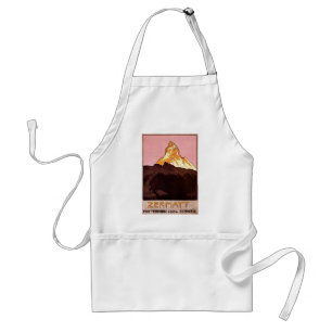 Vintage Travel, Matterhorn Mountain, Switzerland Standard Apron
