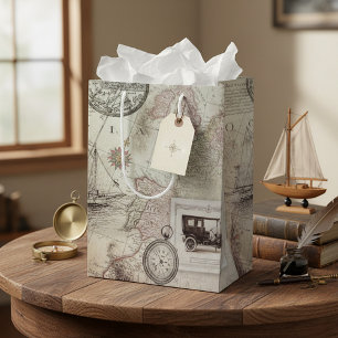 Vintage travel   medium gift bag