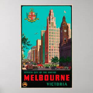Vintage Travel - Melbourne - Australia Poster