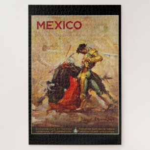 Vintage Travel Mexico Bull Fighting Matador Jigsaw Puzzle