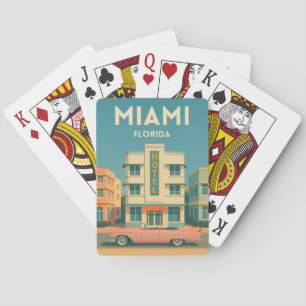 Vintage Travel Miami Art Deco District Florida Playing Cards