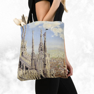 Vintage Travel Milano Italy Gothic Cathedral Duomo Tote Bag