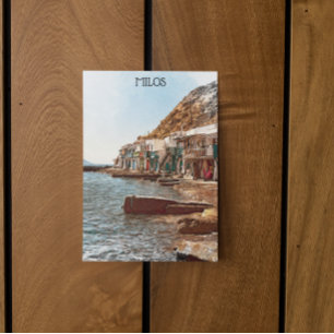 Vintage Travel Milos Greece Postcard