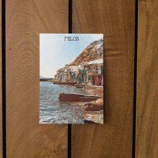 Vintage Travel Milos Greece Postcard