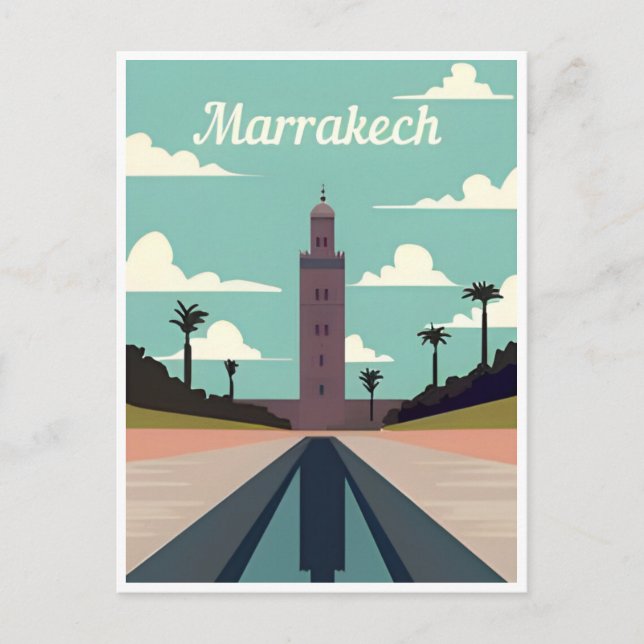 Vintage Travel Morocco maroc tourism Marrakech Postcard (Front)