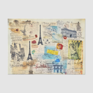 Vintage Travel Motifs Decoupage Tissue Paper