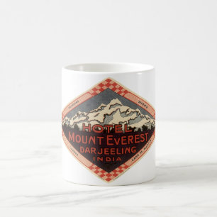 Vintage Travel, Mount Everest, Darjeeling India Coffee Mug