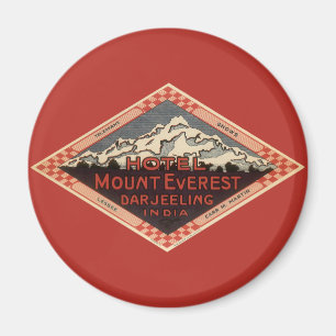 Vintage Travel, Mount Everest, Darjeeling India Magnet