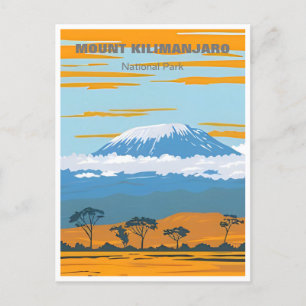 Vintage travel Mount Kilimanjaro Tanzania Africa Postcard