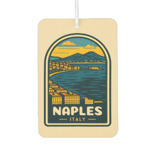 Vintage Travel Naples Italy Retro Scenic Coastline Car Air Freshener