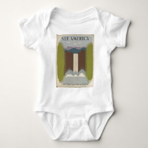 Vintage Travel National Parks Baby Bodysuit