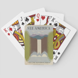 Vintage Travel National Parks Playing Cards