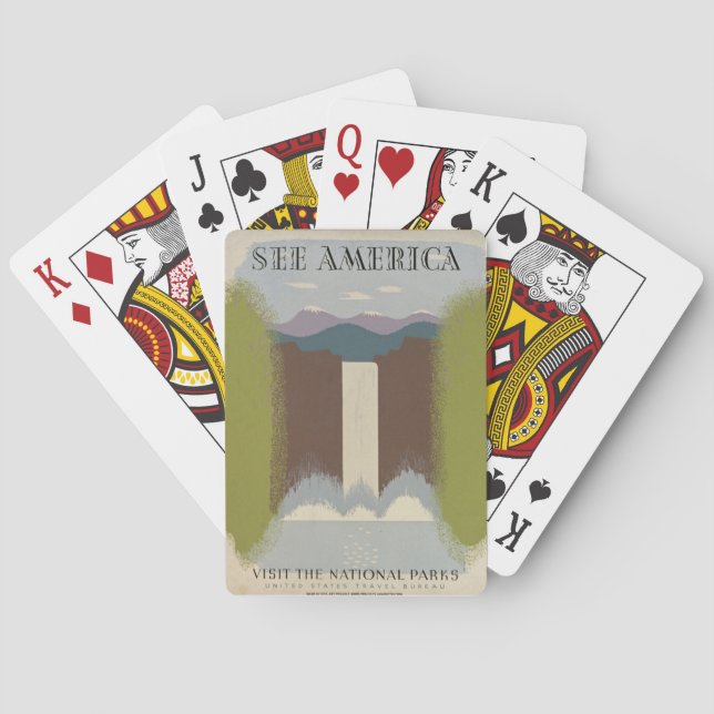 Vintage Travel National Parks Playing Cards (Back)