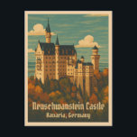 Vintage Travel Neuschwanstein Castle Germany Retro Postcard<br><div class="desc">Step into a fairytale with this retro travel-inspired postcard featuring the enchanting Neuschwanstein Castle. Infused with nostalgic vibes and vintage charm,  this piece captures the essence of one of Germany’s most iconic landmarks in a retro aesthetic reminiscent of classic travel posters from yesteryear.</div>