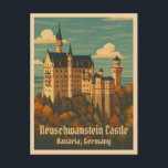 Vintage Travel Neuschwanstein Castle Germany Retro Postcard<br><div class="desc">Step into a fairytale with this retro travel-inspired postcard featuring the enchanting Neuschwanstein Castle. Infused with nostalgic vibes and vintage charm,  this piece captures the essence of one of Germany’s most iconic landmarks in a retro aesthetic reminiscent of classic travel posters from yesteryear.</div>