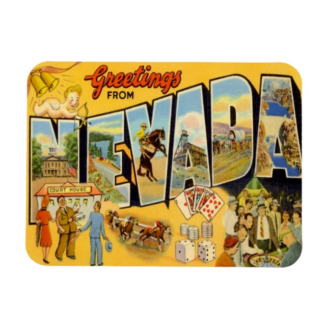Vintage Travel Nevada States Magnet (Horizontal)