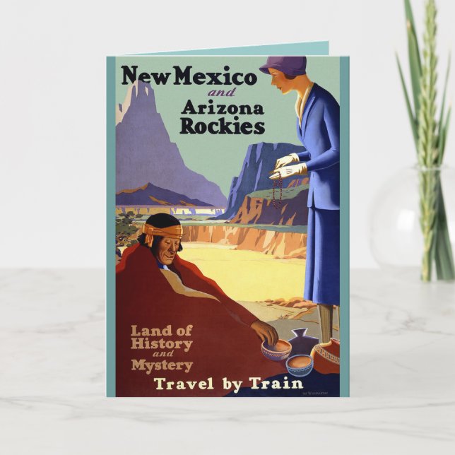Vintage Travel -  New Mexico and Arizona Rockies Card (Front)