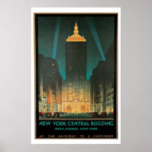 Vintage Travel,New York Central Building Poster