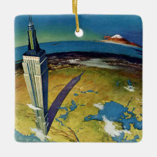 Vintage Travel New York City Empire State Building Ceramic Tree Decoration