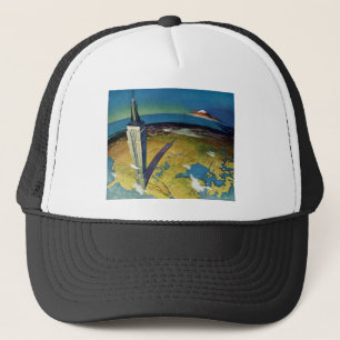 Vintage Travel New York City Empire State Building Trucker Hat