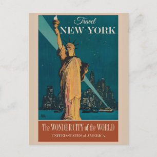 Vintage Travel New York Statue of Liberty Postcard