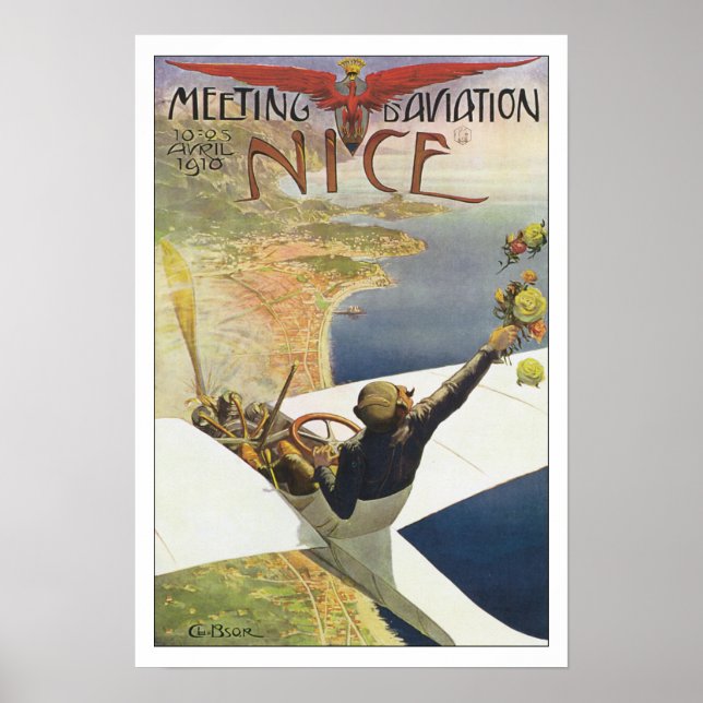 Vintage Travel Nice France Poster (Front)