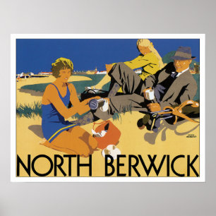 Vintage Travel North Berwick Scotland Poster