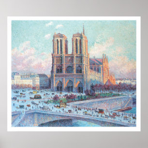 Vintage Travel Notre Dame de Paris Poster