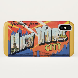 Vintage Travel NYC, Greetings from New York City iPhone X Case