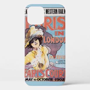Vintage Travel, Paris in London Railroad Woman iPhone 12 Case