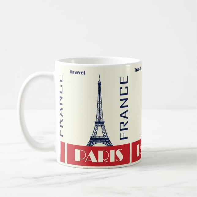 Vintage Travel Pars France Coffee Mug (Left)