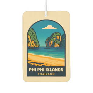 Vintage Travel Phi Phi Islands Thailand Beach Car Air Freshener