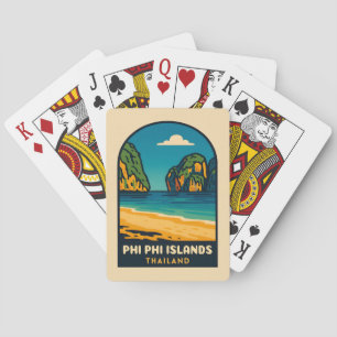 Vintage Travel Phi Phi Islands Thailand Beach Playing Cards