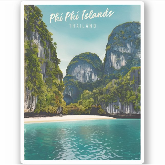 Vintage Travel Phi Phi Islands Thailand Retro (Front)