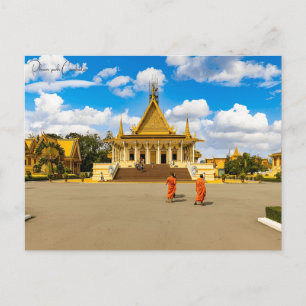 vintage travel Phnom penh Cambodia city Postcard
