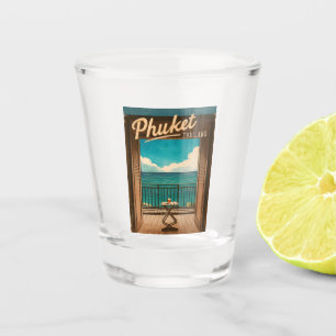 Vintage Travel Phuket Thailand Retro Scenic Shot Glass