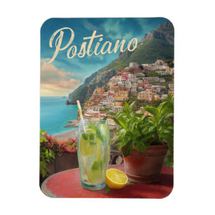 Vintage Travel Positano Italy Retro Scenic Magnet