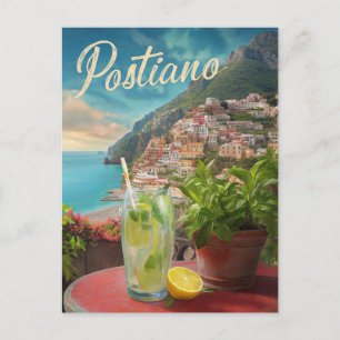 Vintage Travel Positano Italy Retro Scenic Postcard