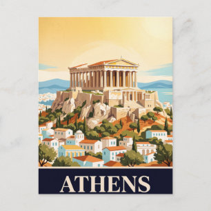 Vintage Travel Postcard Athens