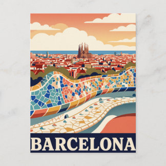Vintage Travel Postcard Barcelona Spain